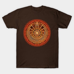 Native American Symbol - Man In The Maze - Folklore Mandala 2 T-Shirt